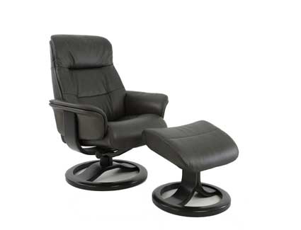 Fjord's Anne Leather Recliner - SL Storm Chocolate